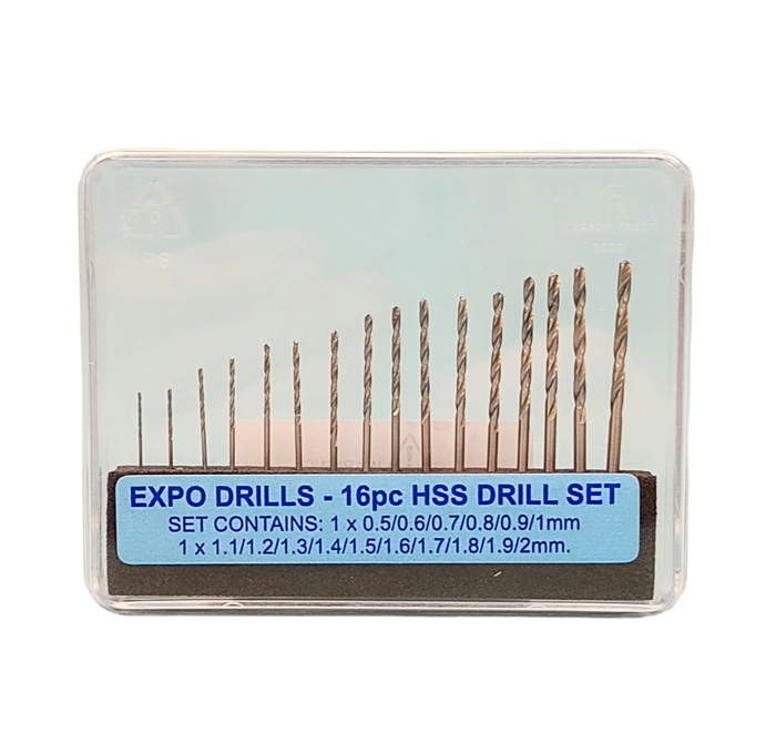 EXPO - 16pc Drill set (0.5 - 2mm)