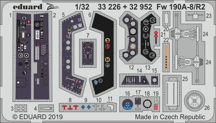 Eduard - 1/32 Fw 190A-8/R2 (Color photo-etched) (for Revell) 33226