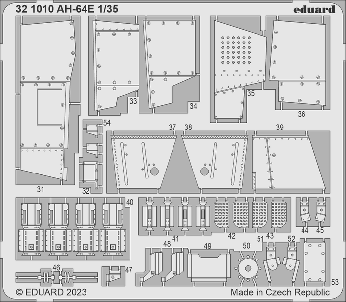 Eduard - 1/35 AH-64E (Color photo-etched) (for TAKOM) 321010