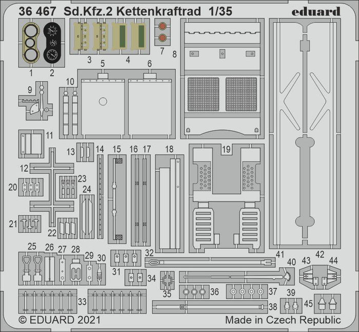 Eduard - 1/35 Sd.Kfz.2 Kettenkraftrad (Photo-etched) (for Tamiya) 36467