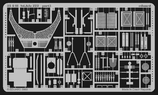 Eduard - 1/35 Sd.Kfz.222 (Photo-etched) (for Tamiya) 35548