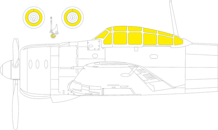 Eduard - 1/48 A6M2b TFace Masking sheet (for Academy) EX937