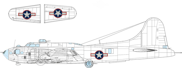 Eduard - 1/48 B-17F US National Insignia w/ Red Outline Masking sheet (for Eduard) EX1054