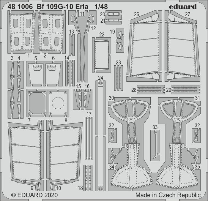 Eduard - 1/48 Bf 109G-10 Erla (Photo-etched) (for Eduard) 481006