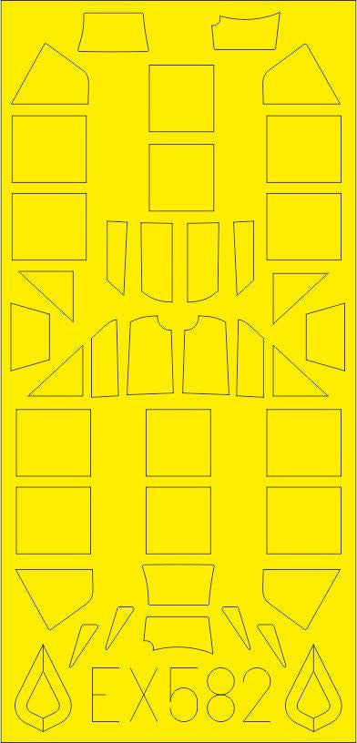 Eduard - 1/48 Bf 109G Classic Canopy TFace Masking sheet (for Eduard) EX582