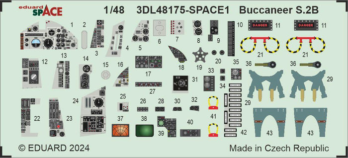 Eduard - 1/48 Buccaneer S.2B SPACE set (for Airfix) 3DL48175