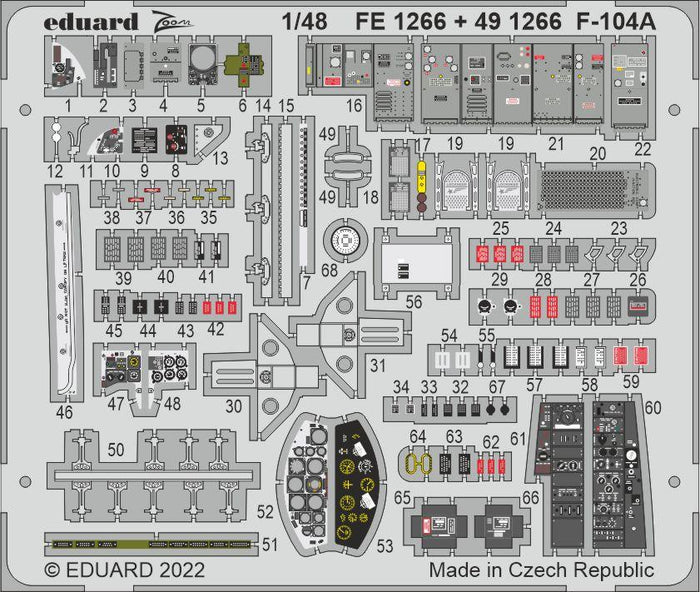 Eduard - 1/48 F-104A (Color photo-etched) (for Kinetic) FE1266