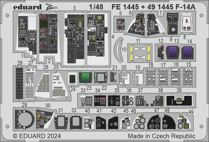 Eduard - 1/48 F-14A (Photo-etched) (for GWH) 491445