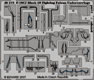 Eduard - 1/48 F-16CJ Block 50 Undercarriage (Color photo-etched) (for Tamiya) 49390