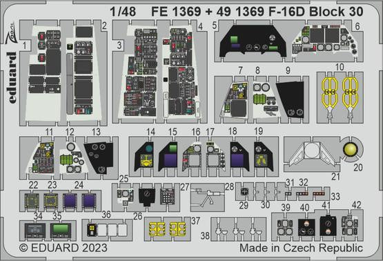 Eduard - 1/48 F-16D Block 30 (Photo-etched) (for Kinetic) 491369