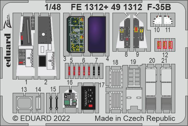 Eduard - 1/48 F-35B (Photo-etched) (for Italeri) 491312