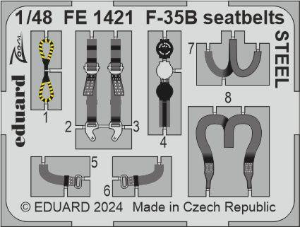 Eduard - 1/48 F-35B Seatbelts STEEL (Color photo-etched) (for Tamiya) FE1421