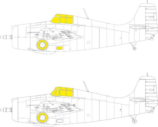 Eduard - 1/48 F4F-3 TFace Masking sheet (for Eduard) EX878