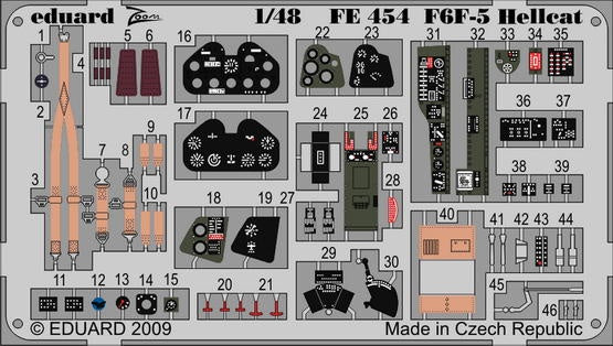 Eduard - 1/48 F6F-5 Weekend (Color photo-etched) (for Eduard) FE454