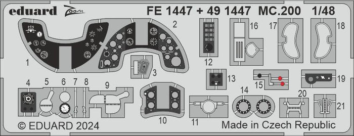 Eduard - 1/48 MC.200 (Color photo-etched) (for Italeri) FE1447
