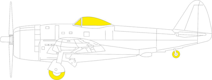 Eduard - 1/48 P-47D Bubbletop TFace Masking sheet (for Tamiya) EX882