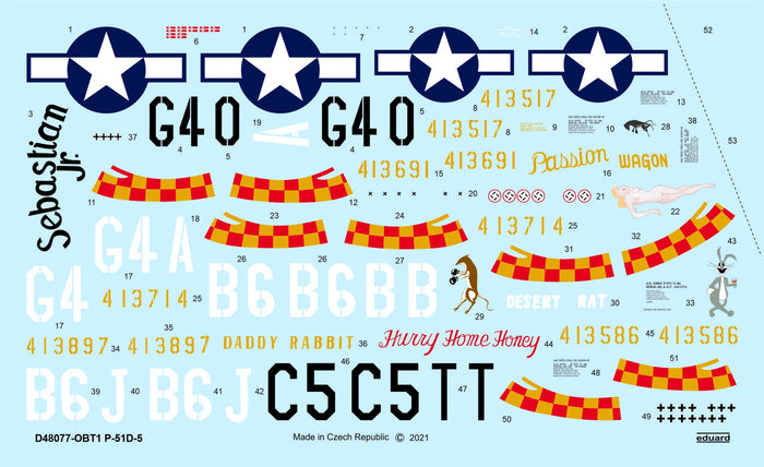 Eduard - 1/48 P-51D-5 ‚Äú357th FG‚Äú Decal Sheet D48077