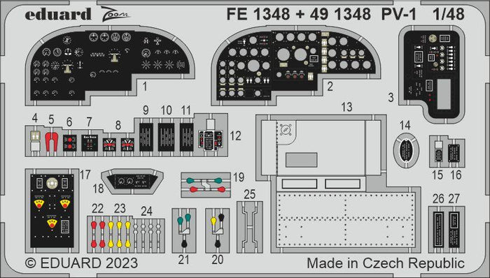 Eduard - 1/48 PV-1 (Photo-etched) (for Academy) 491348