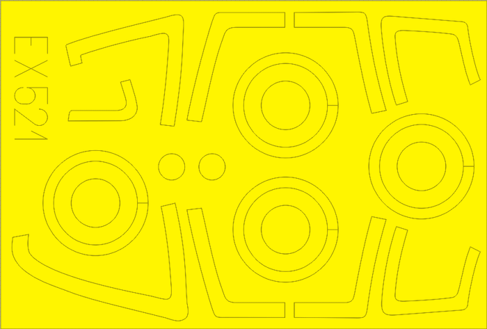 Eduard - 1/48 Su-33 Masking sheet (for Kinetic) EX521