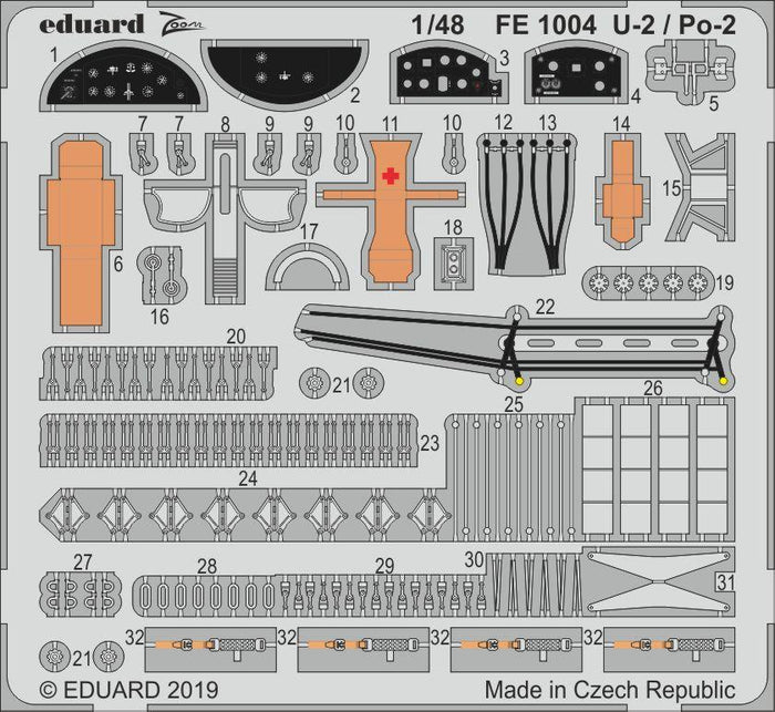 Eduard - 1/48 U-2 / Po-2 (Color photo-etched) (for ICM) FE1004