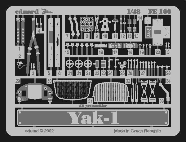 Eduard - 1/48 YAK-1 (Color photo-etched) (for Accurate Miniatures) FE166