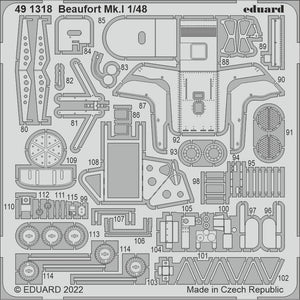 Eduard - 1/48 Beaufort Mk.I (Color photo-etched)(for ICM) 491318