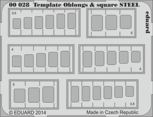 Eduard -  Template Oblongs & Square STEEL (00028)