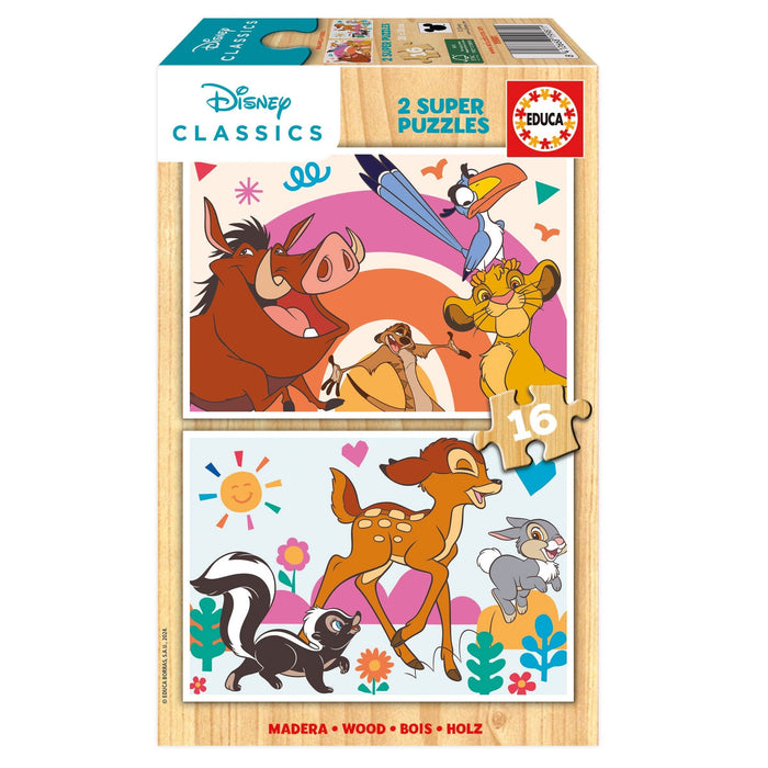 Educa - Disney Animals (2x16pc) (Wooden Puzzle)