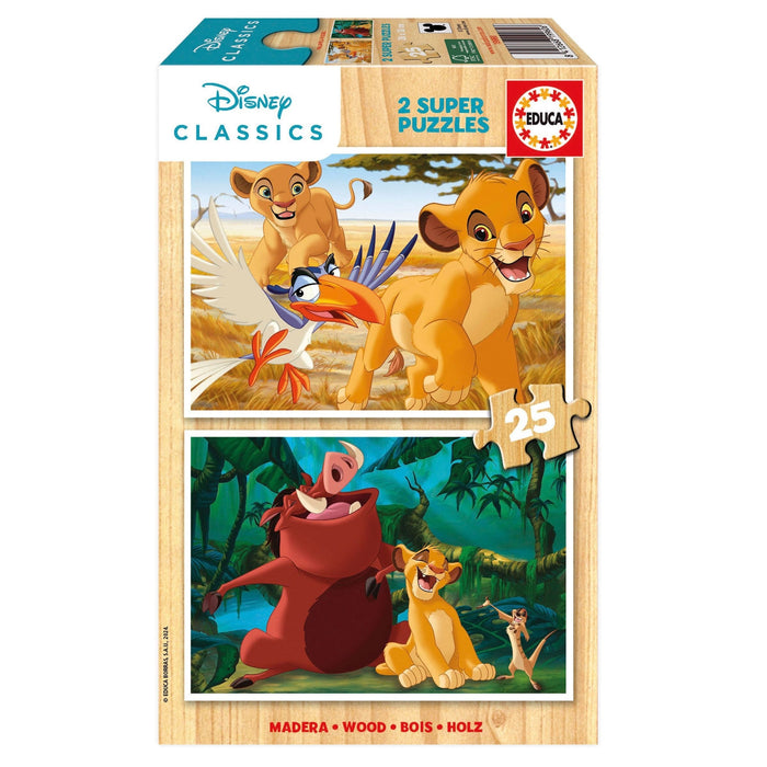 Educa - Lion King (2x25pc) (Wooden Puzzle)