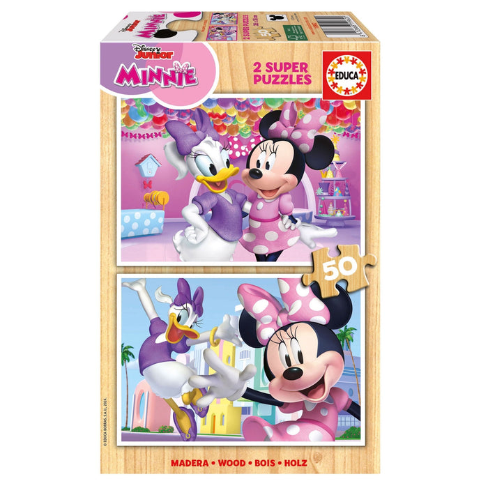 Educa - Minnie (2x50pc) (Wooden Puzzle)