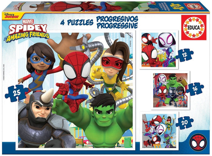 Educa - Multi 4 Puzzles - Spidey & Friends (12-16-20-25pcs)