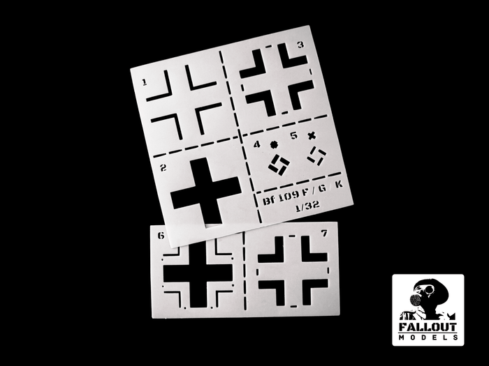 Fallout Models - 1/32 Balkenkreuz Stencils - BF109 F/G/K