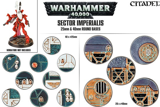 GW - Warhammer 40k Sector Imperialis: 25 & 40mm Round Bases  (66-92)