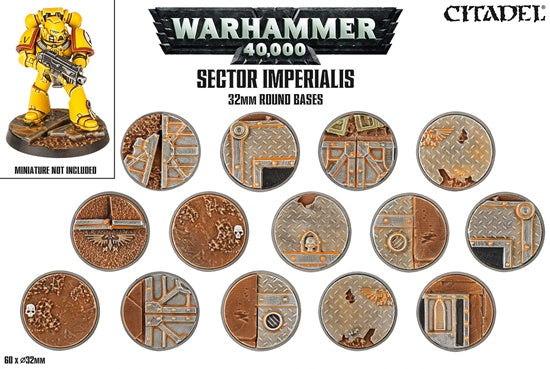 GW - Warhammer 40k Sector Imperialis: 32mm Round Bases  (66-91)