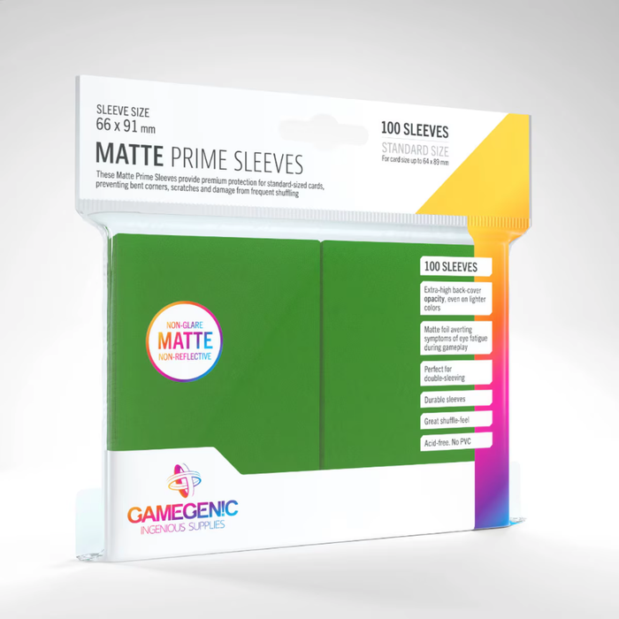 GameGenic - MATTE Prime Sleeves: 66mm x 91mm Green (100)
