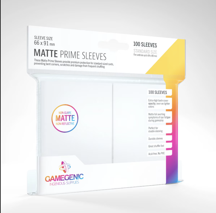 GameGenic - MATTE Prime Sleeves: 66mm x 91mm White (100)