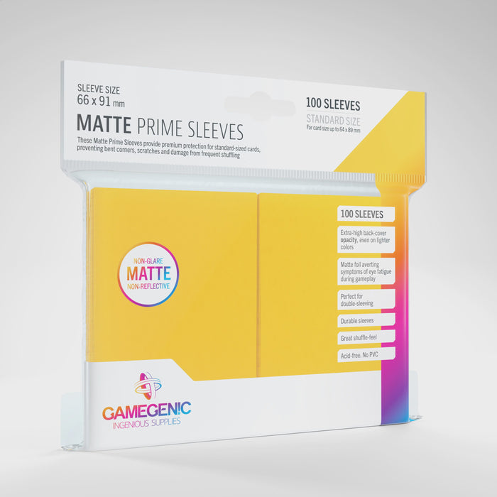 GameGenic - Matte Sleeves: 66 x 91mm Yellow (100)