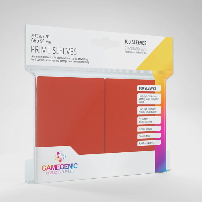 GameGenic - PRIME Sleeves: 66 x 91mm Red (100)