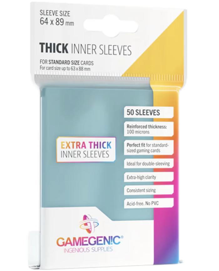 GameGenic - Thick Inner Sleeves: 64mm x 89mm (50)