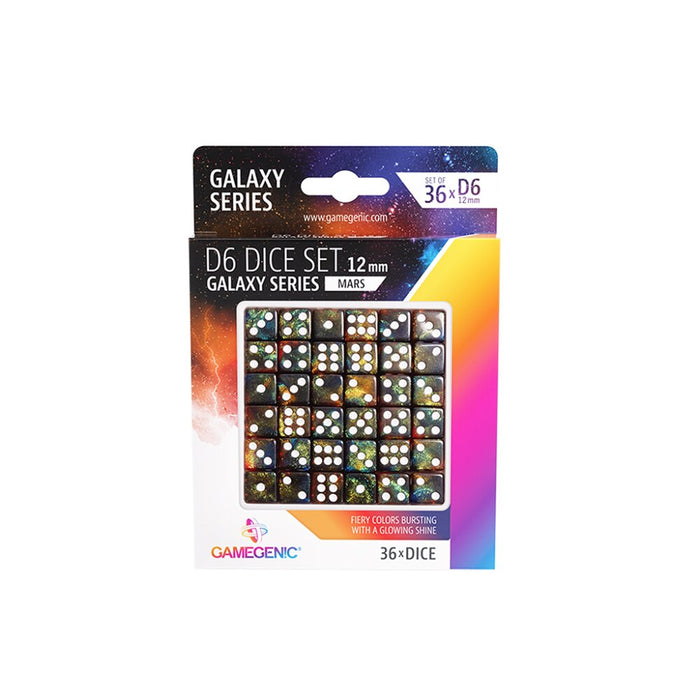 GameGenic - D6 Dice Set 12mm - Galaxy Series - Mars (36)