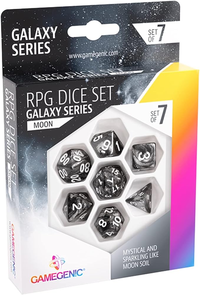 GameGenic - RPG Dice Set - Galaxy Series - Moon