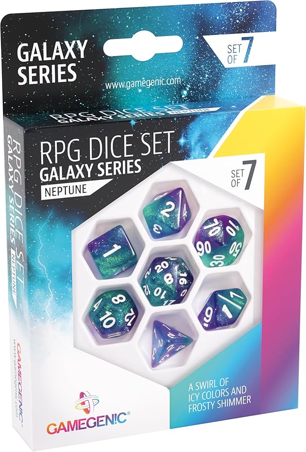 GameGenic - RPG Dice Set - Galaxy Series - Neptune