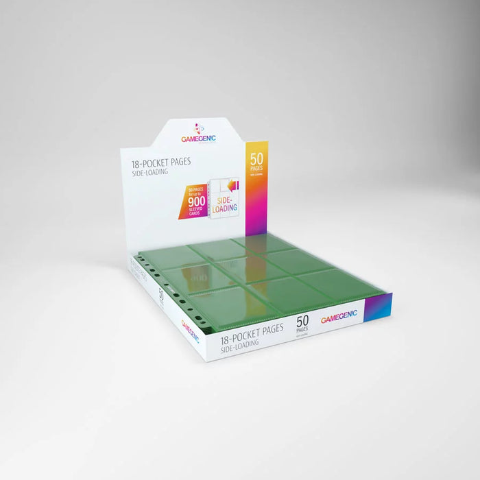 Gamegenic Sideloading 18 Pocket Pages - GREEN (50 pages)