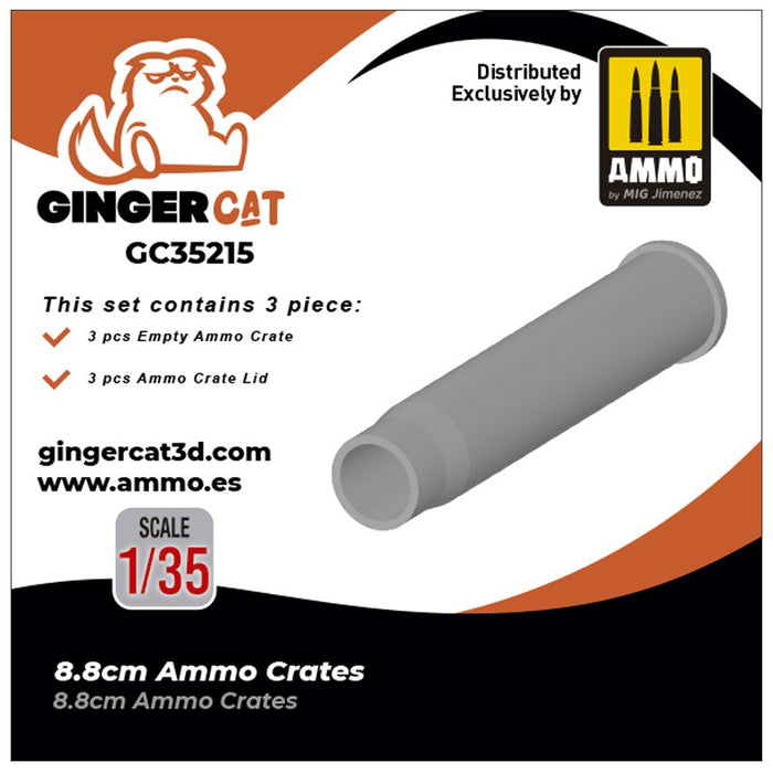 Gingercat - 1/35 8.8cm Ammo Crates (3pcs)