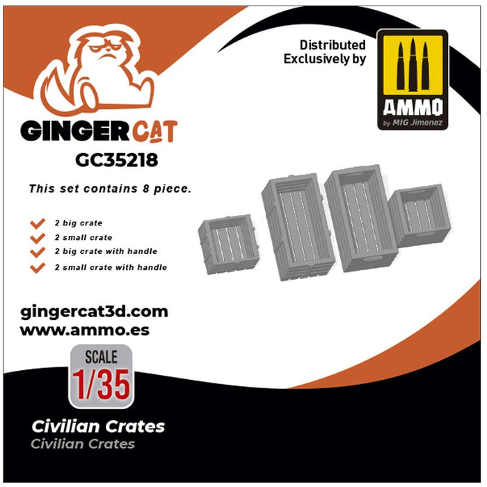 Gingercat - 1/35 Civilian Crates (8pcs)