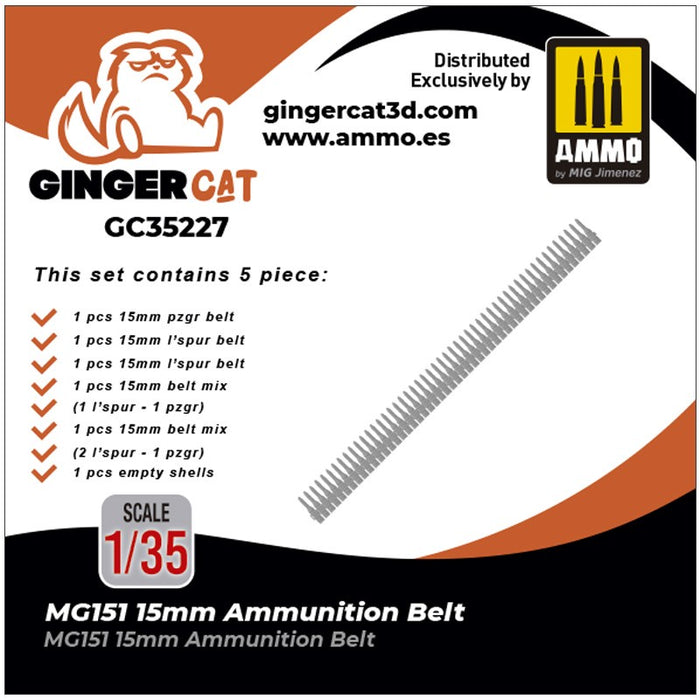 Gingercat - 1/35 MG151 15mm Ammunition Belt (5pcs)