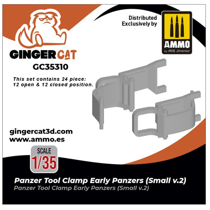 Gingercat - 1/35 Panzer Tool Clamp - Early Panzers Small Version 2 (24pcs)