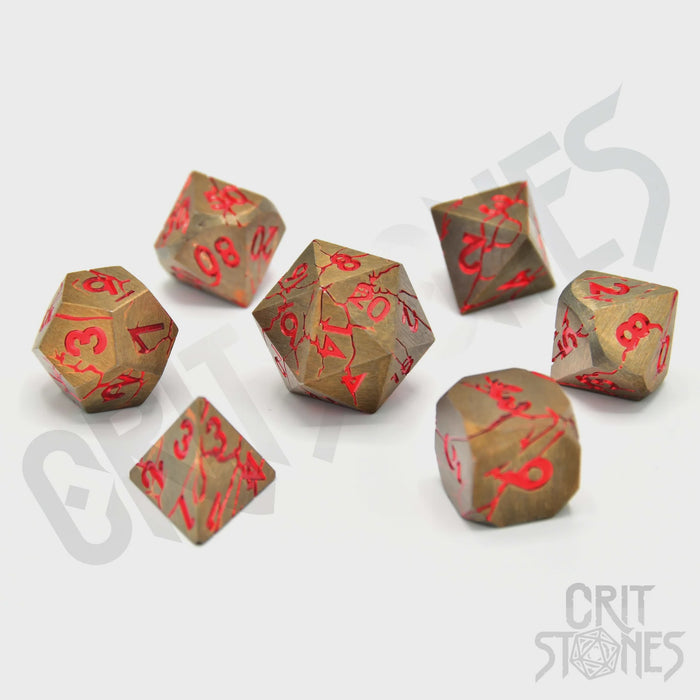 CritStones - Metal RPG Dice Set - Rage Within