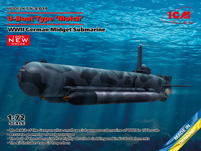 ICM - 1/72 U-Boat Type ‘Molch’ WWII German Midget Submarine