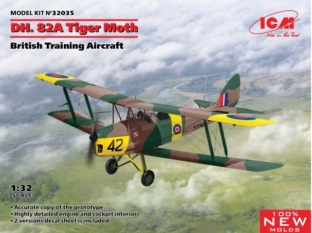 ICM - 1/32 DH. 82A Tiger Moth - British Training Aircraft